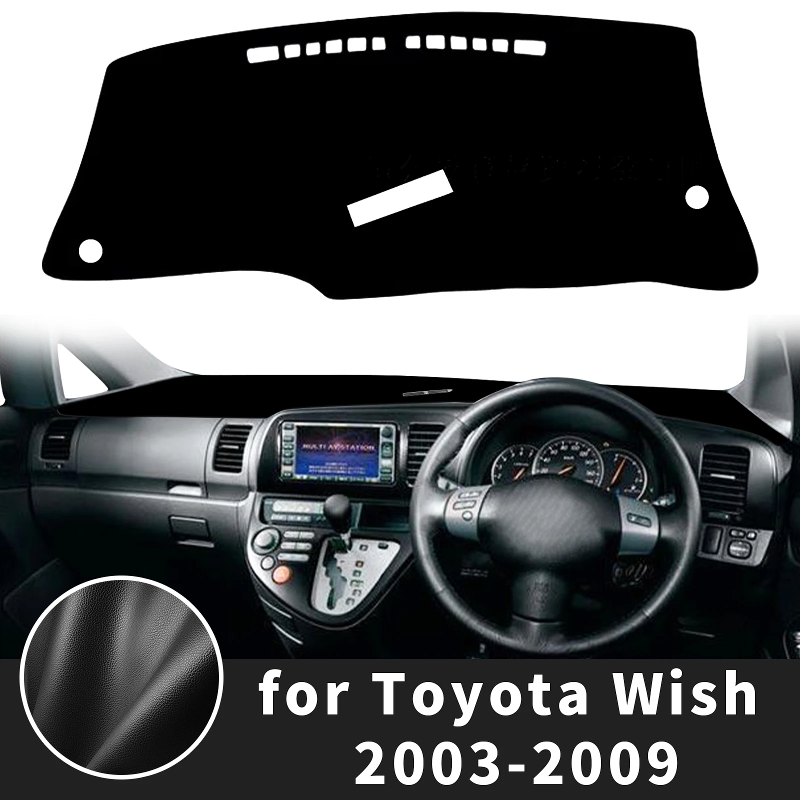 Pour Toyota Wish 2003 2004-2009 Housse de tableau de bord ​ ​ Tapis de tableau de bord, protection solaire, couverture anti-reflet, accessoires pour tableau de bord