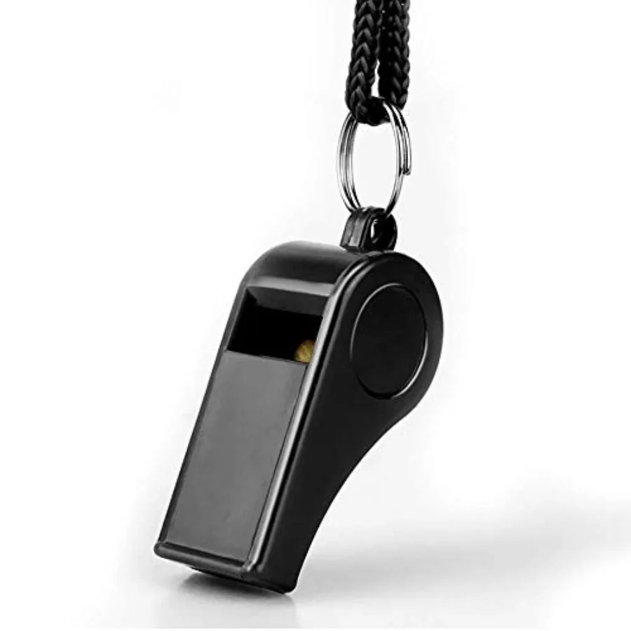 صفارة مكونة من 3 عبوات من صفارات رياضية بلاستيكية مع حبل بصوت عالٍ وهش، مثالية لحكام المدربين والمسؤولين #5