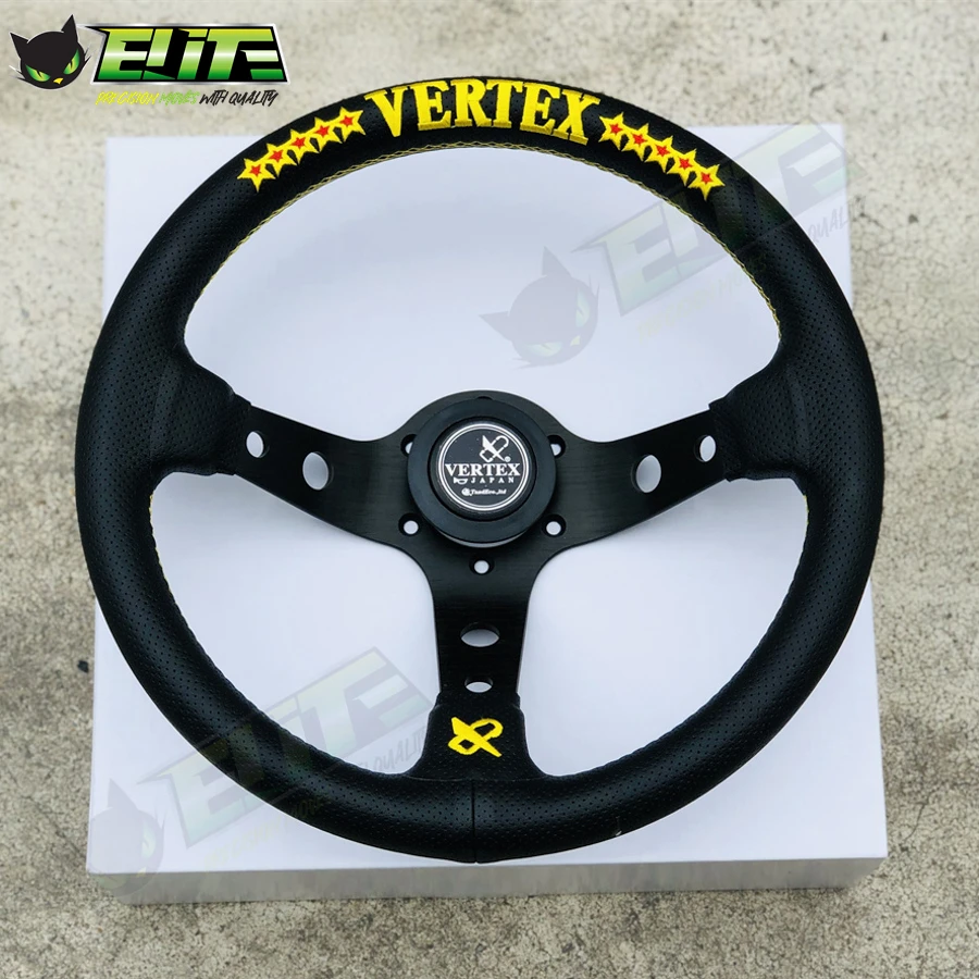 JDM VERTEX 10 Star Embroidery Steering Wheel Universal 13inch Tuning Sports Steering Wheel