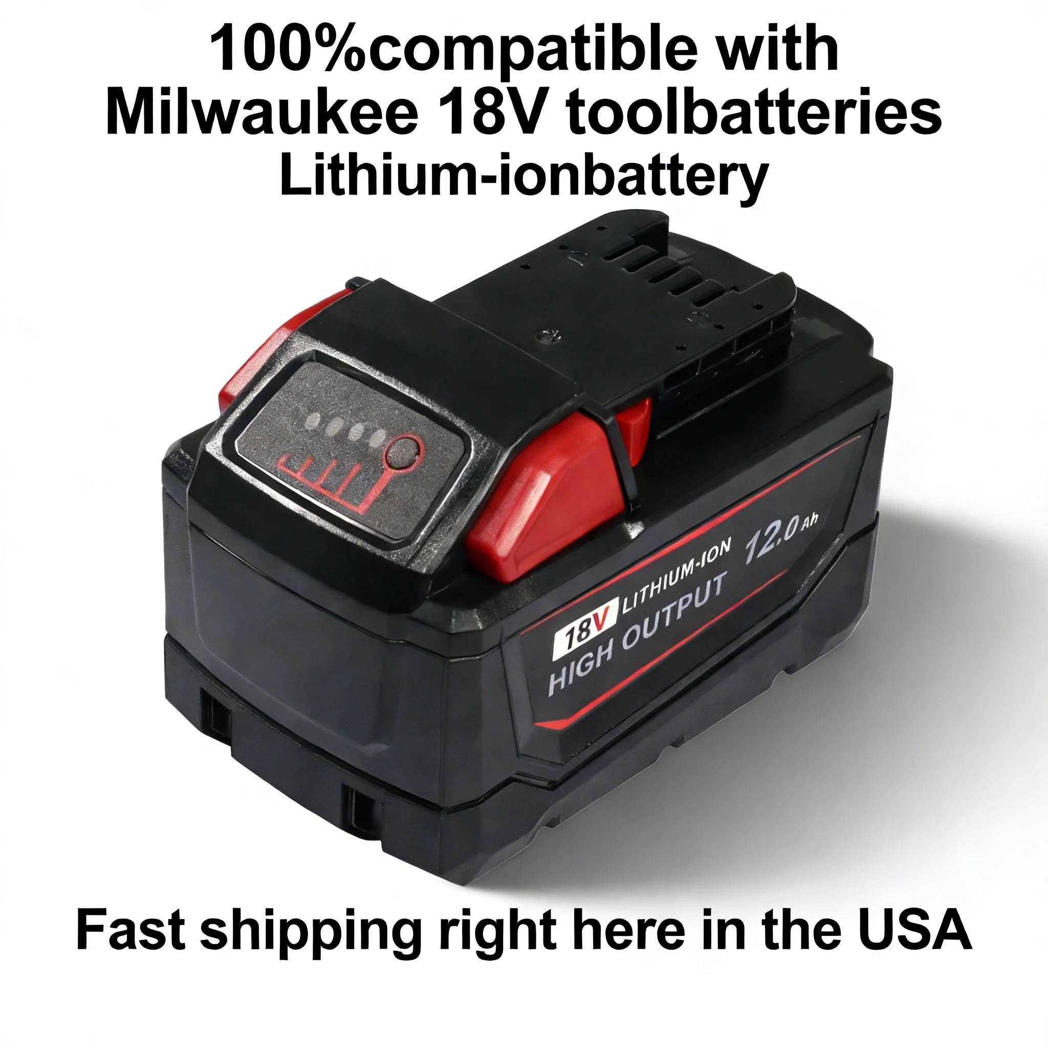 

Аккумулятор 18В 12.0Ач 15-элементный (1/2/4 шт.) для Milwaukee M18, совместим с 48-11-1890, 48-11-1850