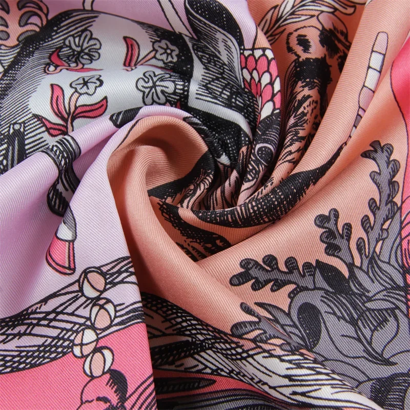 Роскошный брендовый саржевый шелковый большой шарф, женский ручной работы, керлинг, лошадь, всадник, животное, женский саржевый квадратный платок, модный пояс, квадратный шарф