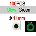 11mm 100pcs Green