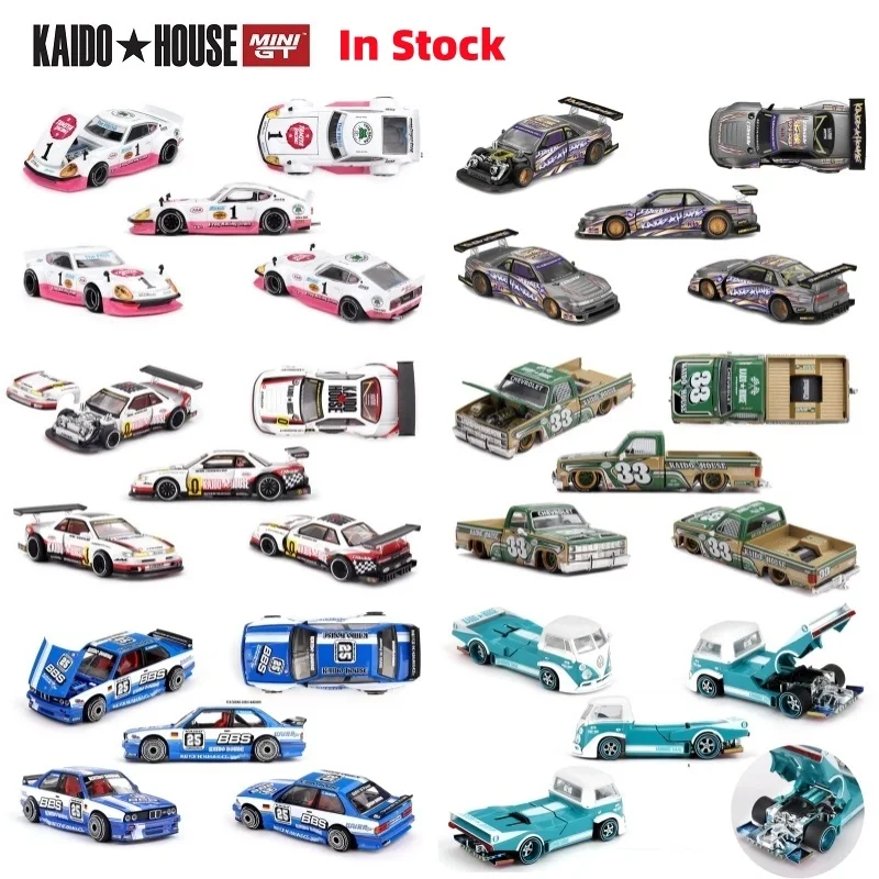 Kaido House  MINI GT FairladyZ Datsun 510 R34 R33 EF NSX M3 E30 T1 SILVERADO Pickup Silvia S13-R Diecast Model Car