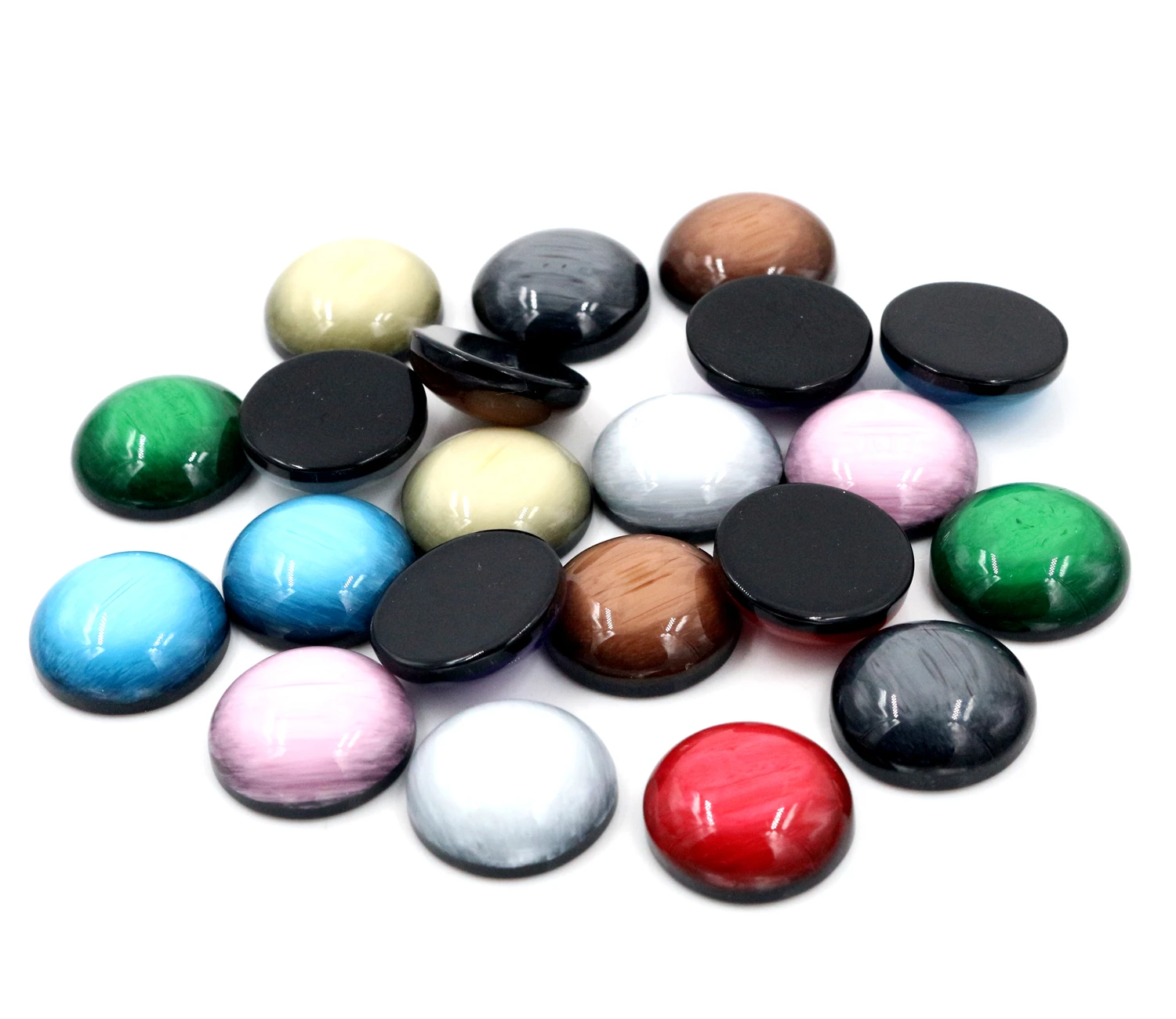 16mm 20pcs/Lot 12mm 40pcs/lot Mix AB Colors Style Flat back Resin Cabochons Fit 16mm Cameo Base Cabochons