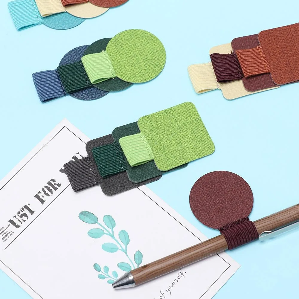 Self-adhesive Pen Holder PU Leather Pen Clip pencil holder Elastic Loop for Notebook Journals calendars Clipboards pen holder