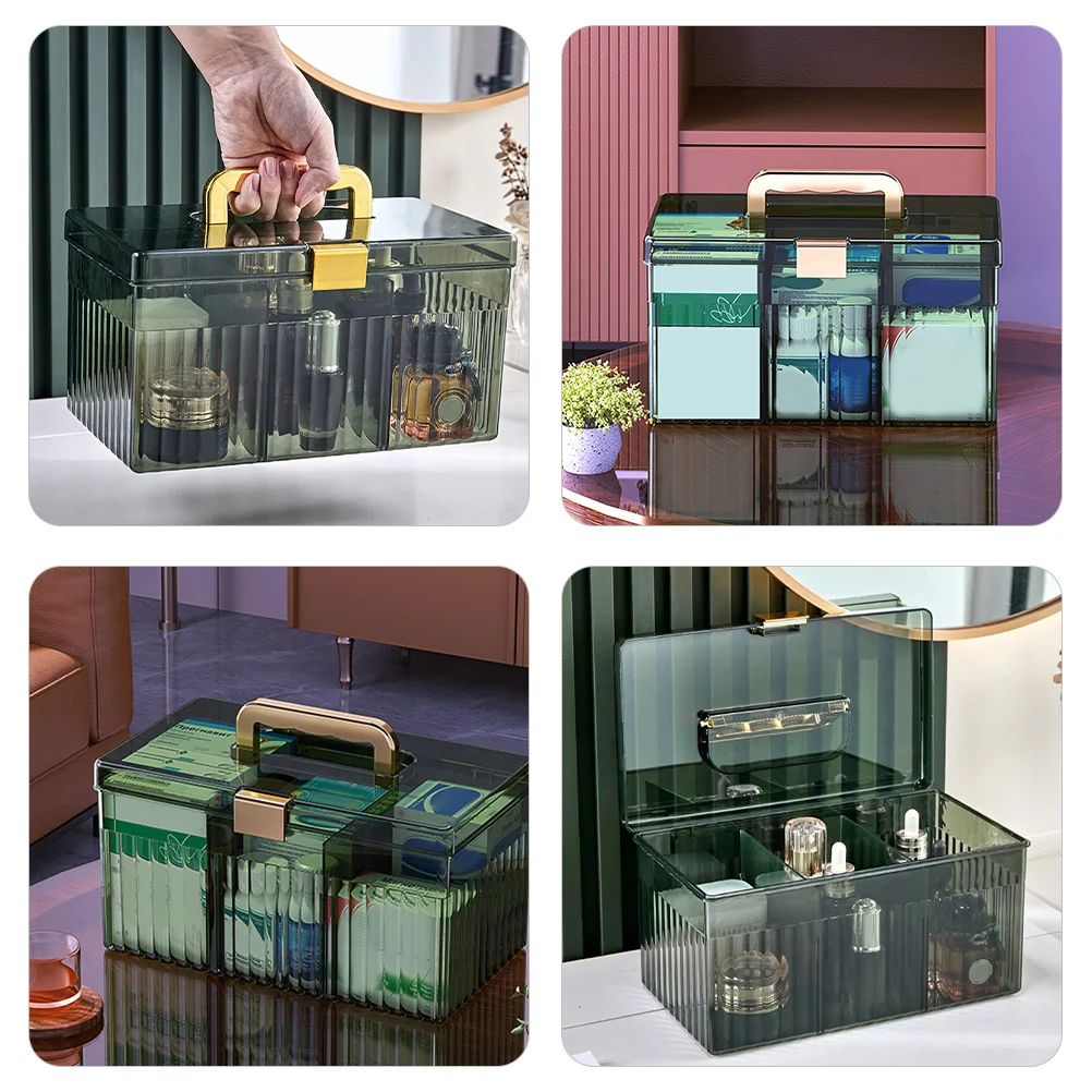 

Large Capacity Plastic Medicine Organizer Box Portable Handle Household Emergency First Aid Storage Case Travel Medical