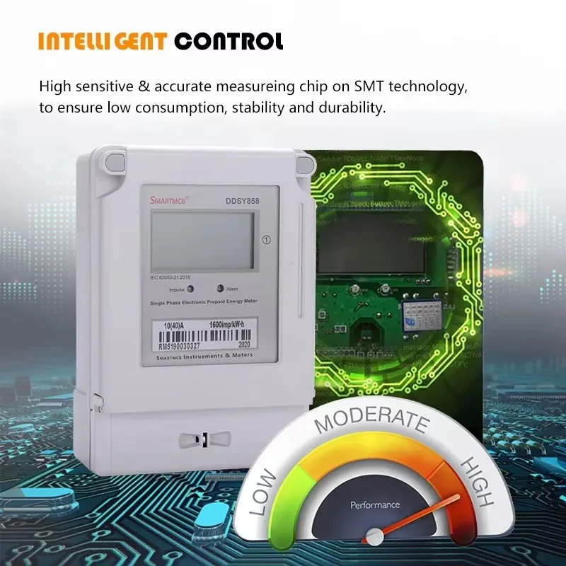 Single Phase Prepaid IC Card Smart Meter for Recharging Household Rental Housing No WIFI signal Required, No Distance Limitation