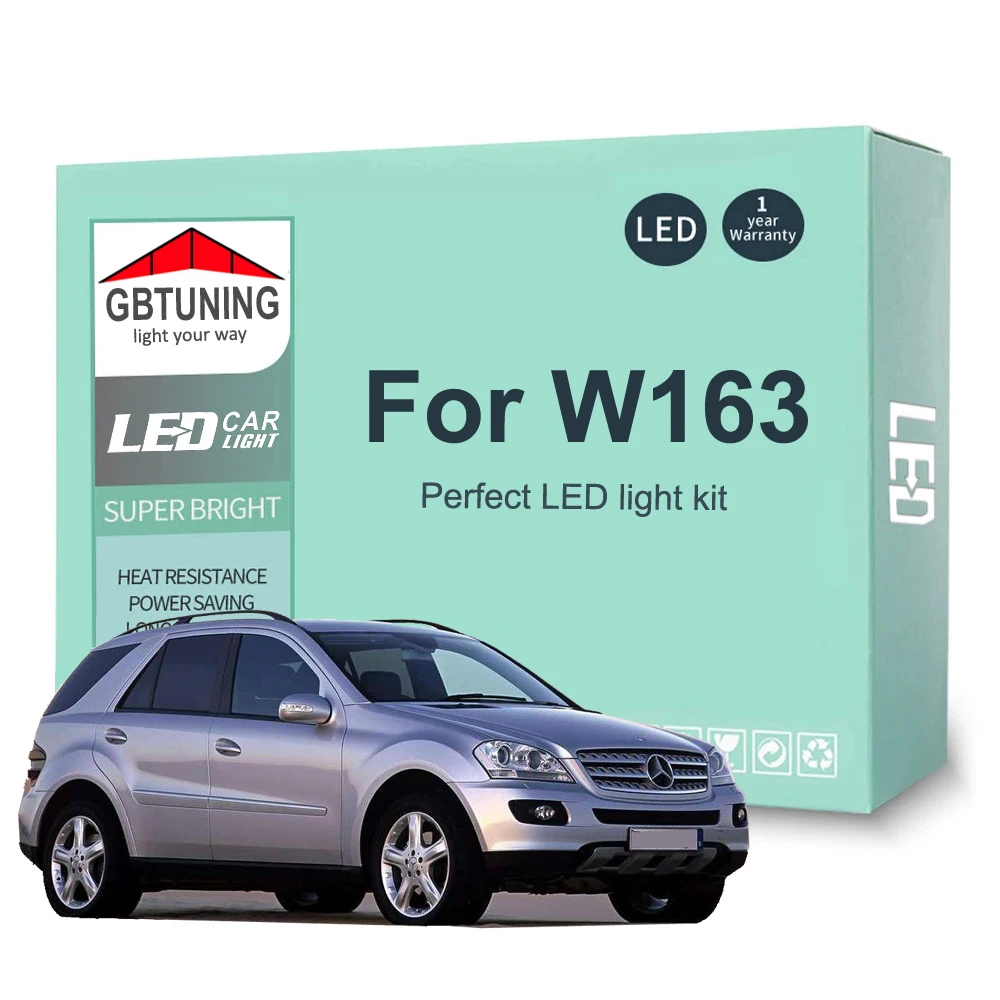 16-częściowy zestaw oświetlenia wewnętrznego LED do Mercedes Benz M Class W163 ML230 ML270 ML320 ML350 1998-2005Canbus Żarówka wewnętrzna Akcesoria samochodowe