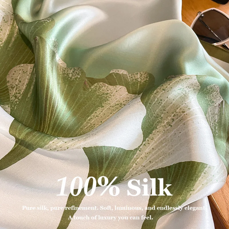 

Модный шелковый платок из 100% тутового шелка 2026 года, 53 см, маленький квадратный шелковый шарф для шеи, женский платок для волос, бандана, лента для сумки, фулярд, шейный платок