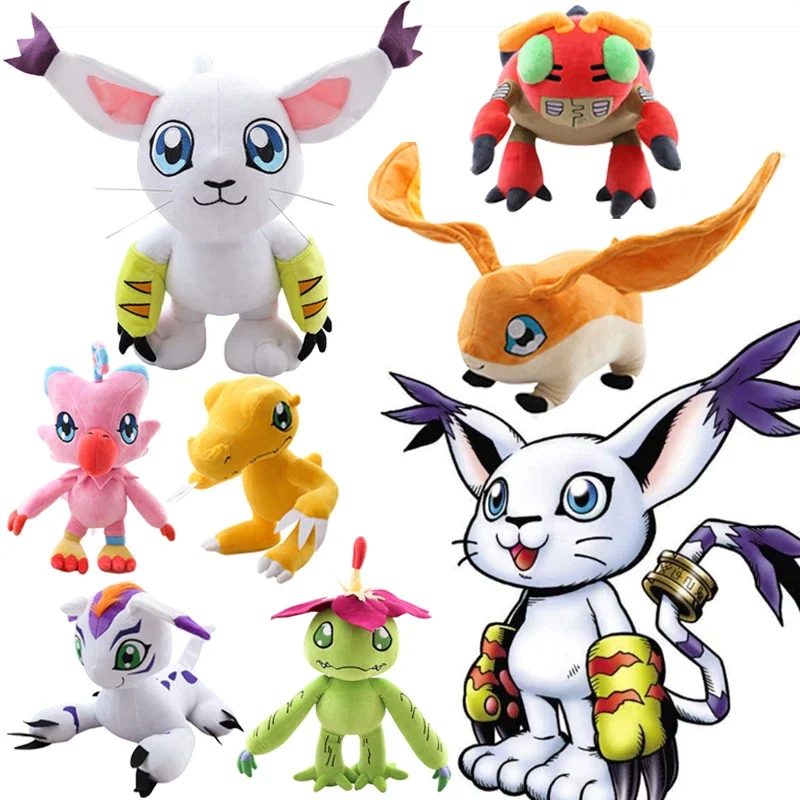 

Аниме Digimon Adventure плюшевая игрушка Patamon Agumon Tailmon Gomamon Piyomon Gabumon Tentomon Palmon плюшевая фигурка мягкие куклы