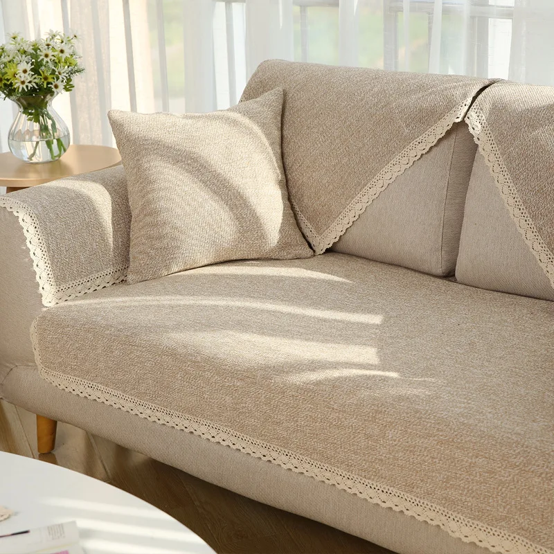 

Four Seasons Universal Sofa Cover Cotton and Linen Couch Cover Anti-Pet Scratching Couch Protector Mat for Living Room Carpets