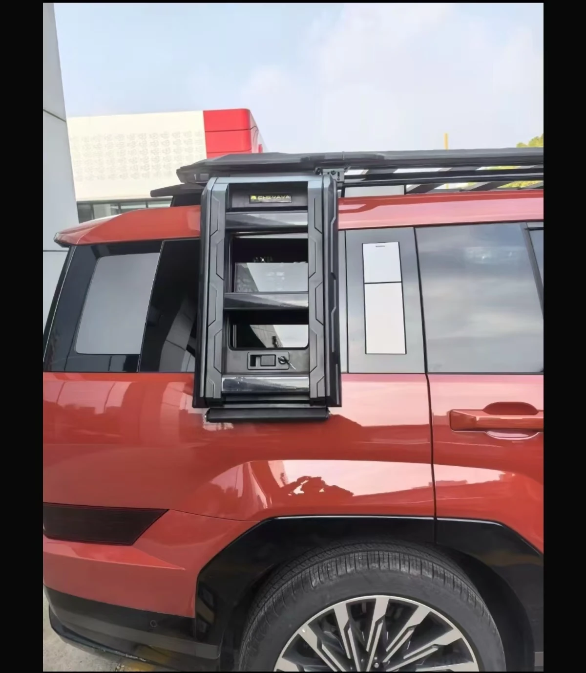 

Aluminum Roof Rack & Side Ladder for 5th Gen for Hyundai Santa Fe 2024-2026 - Heavy Duty Cargo Carrier