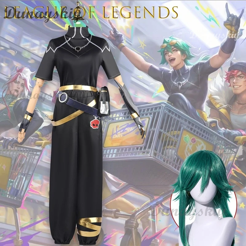 Ezreal Heartsteel Boy Band Cosplay Halloween Men Full Set لعب دور الحفلات لعبة عيد الميلاد