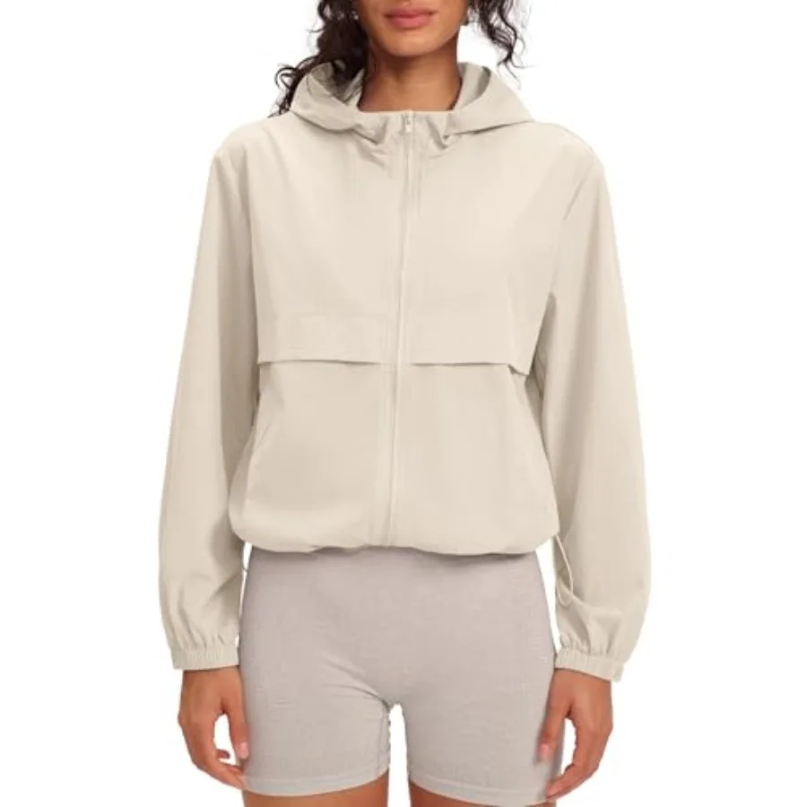 

Locachy Women's Lightweight Athletic Workout Hoodie Long Sleeve Full Zip Gym Running Outdoor Jacket