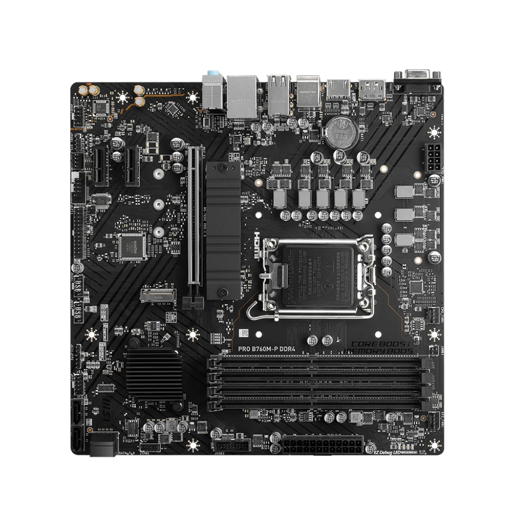 Placa base MSI PRO B760M-P DDR4, compatible con LGA1700, i9-12900KS, i7-12700K, CPU, Chipset INTEL B760, 2xM.2,PCIe 4,0, mATX.