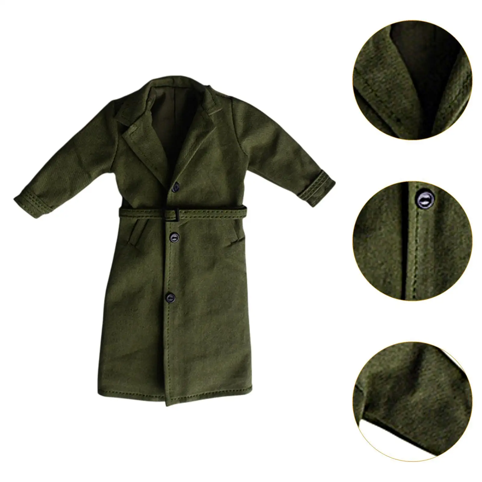 1/12 Male Figure Long Windbreaker Miniature Handmade Overcoat Toy Kids Adults Gifts Stylish Accessories Trench Coat Soft Outfits