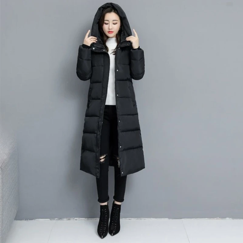 

Women's 2025 Winter Trends Korean Slim Fit Cotton Coat Over Knee Thickened Jacket for Extreme Cold Weather
