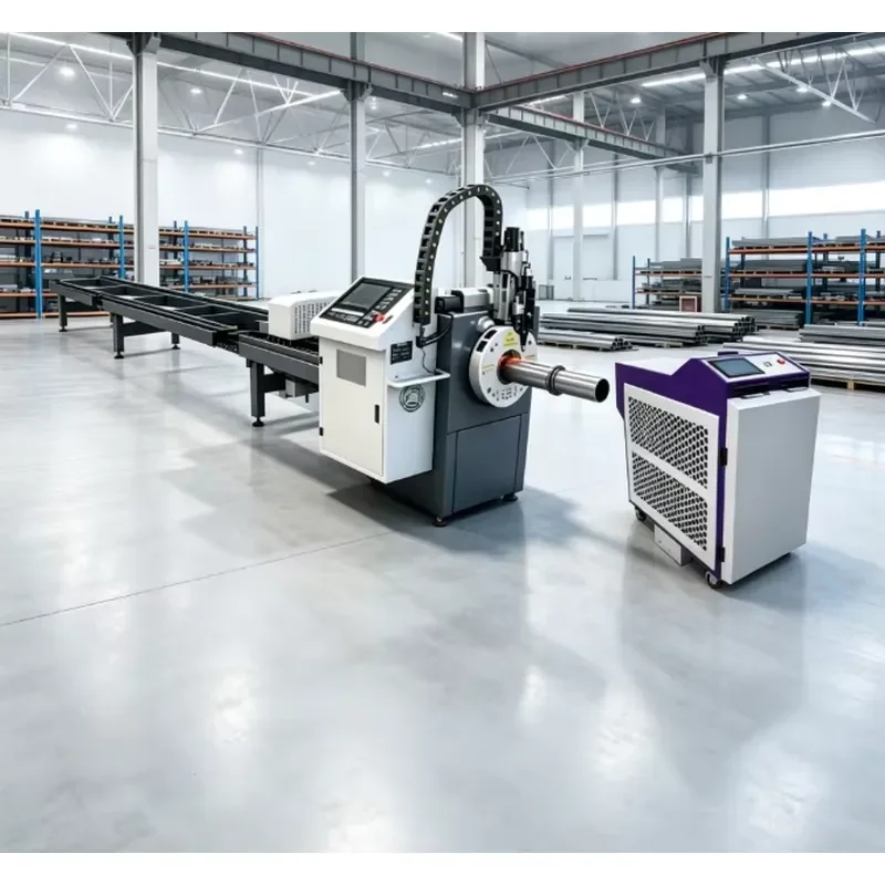 for Automatic Feeding CNC Fiber Laser Pipe Cutting Machine Metal Round Square Tube Cutter for Steel Parts Processing