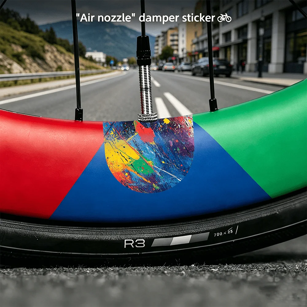 8Pcs Colorful Paint Splatter Waterproof Vinyl Bike Valve Stem Stickers UV Resistant Wheel Rim Decor Decals