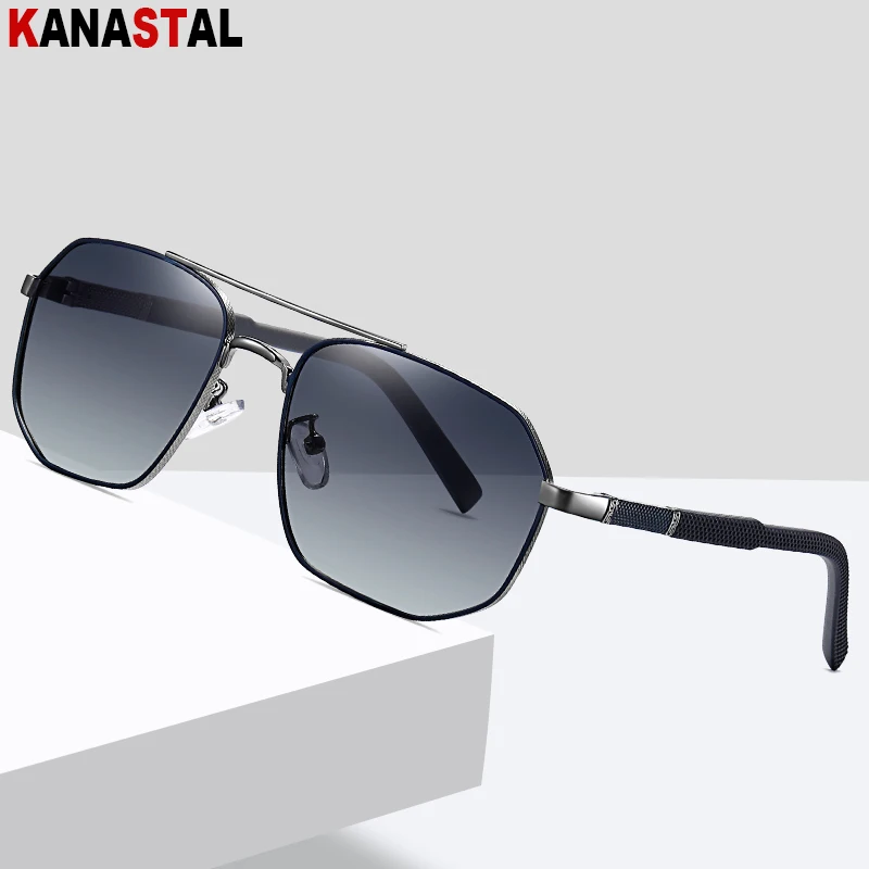 Men Polarized Sunglasses Women UV400 Metal Sun Glasses Polygon Eyeglasses Frame Driving Sports Stadium Anti Glare Shade Eyewear