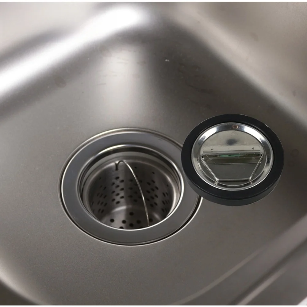 78mm Drain Cover for Kitchen Sink Featuring PVC Base 304 Stainless Steel for top and Rubber Seal for Reliable Drain Operation