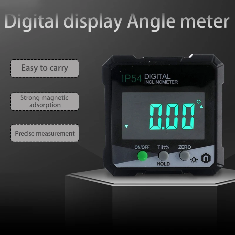 Digital Angle Gauge Magnetic Base Level Box Angle Finder Protractor Angle Measuring Instrument for Woodworking, Construction