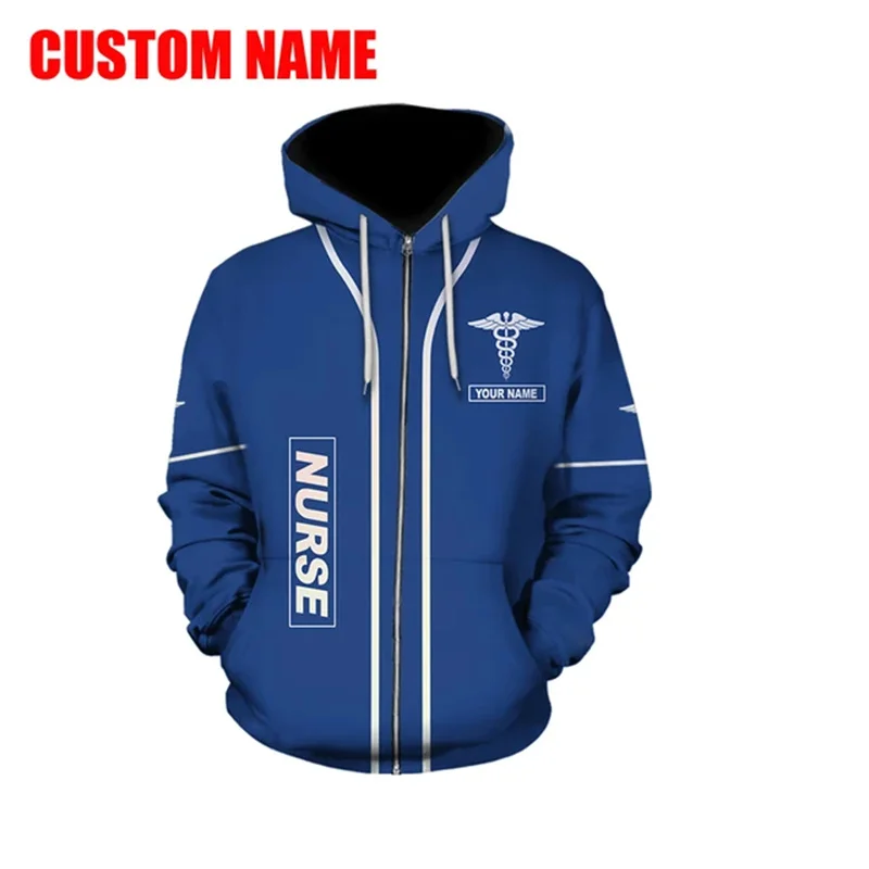 NURSING CUSTOM GIFT FOR NURSES PINK UNIFORM 3D Hoodie Women Men Sweatshirt Streetwear Zip Pullover Casual Jacket Tracksuits tops