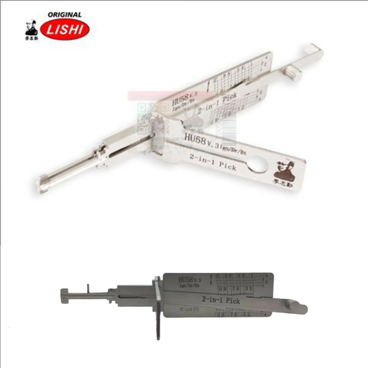 LISHI Auto. Pick -FOR BMW - Suits Keyways BM-5 (HU58) - 4 Track - TWIN LIFTER - IGN/DR/BT *Anti - Glare*