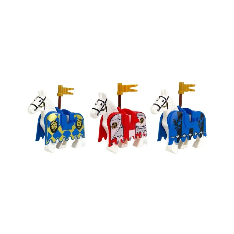 Ancient War Series Accessories Team War Horses Elephants Mounting Vehicles Robes Battle Flags Model Assembly Building Blocks Toy - view 4