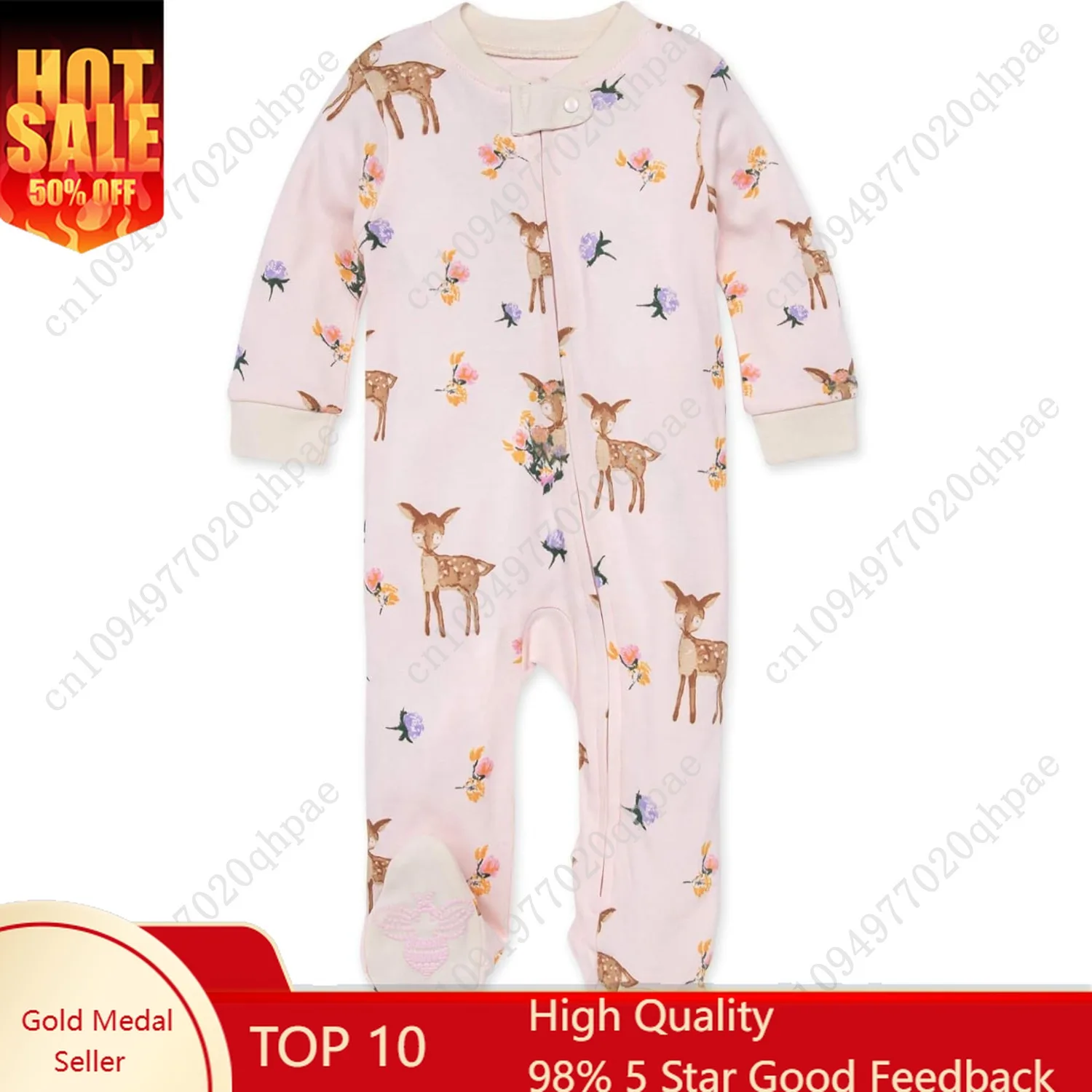 

Burt's Bees Baby Girls' Organic Cotton Sleep and Play Footed Pajamas