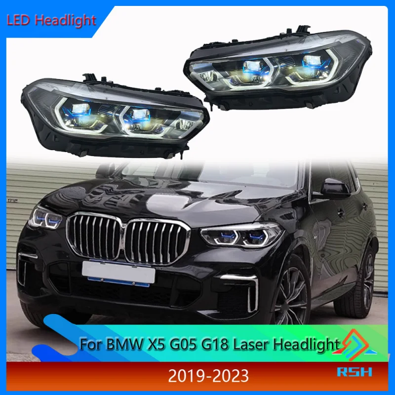 

For BMW X5 G05 G18 Headlight Assembly 2019-2023 Modification Laser Spoon Headlight Turn Signal Daytime Running Light Head Lamp