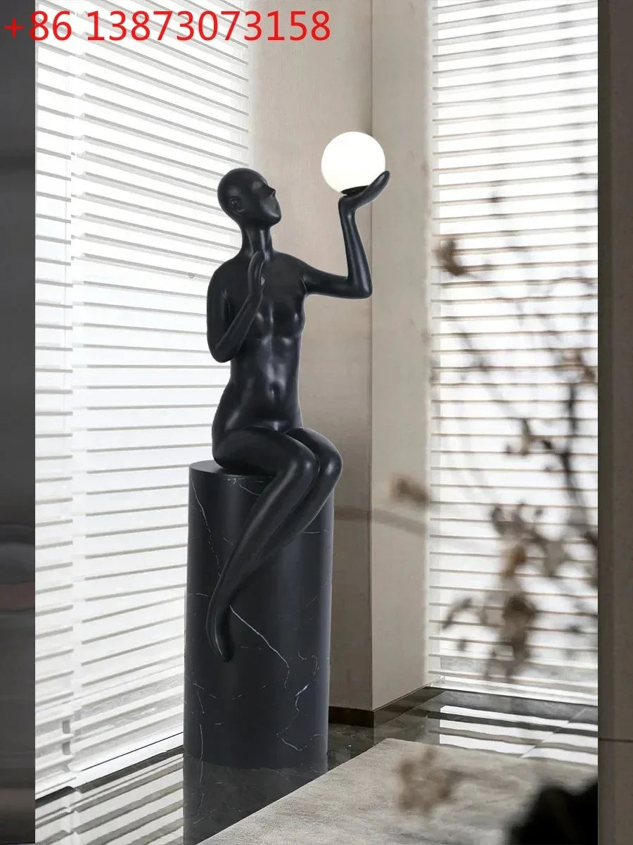0 Creative Humanoid Art Sculptured Ornaments High-End Home Hallway Large Slightly Luxury Decoration Floor Lamp