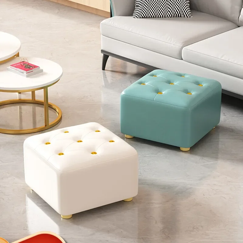 Nordic Step Stool for Adults Creative Children's Light Luxury Bench, Soft Seat Stool, Simple Elegant Home Furniture