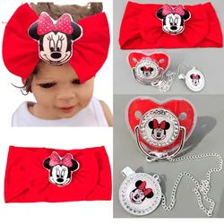 Disney Mickey Mouse headband Baby Pacifier with clip Bling BPA-free silicon fake nipples a unique gift for baby modeling shot