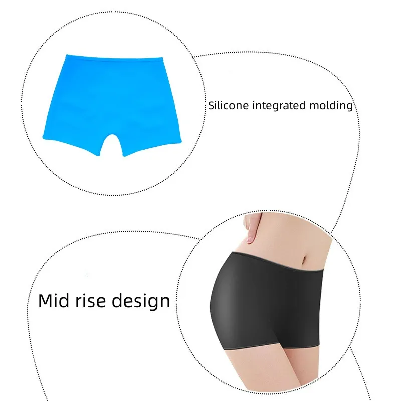 Women\'s swim trunks silicone flat angle swimsuits women\'s safety pants leggings underwear suitable for women weighing 45kg-65kg