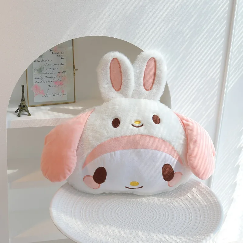 Sanrio Kuromi My Melody Cinnamoroll almohada de felpa para coche, reposacabezas bonito de Anime para el hogar, almohada de dibujos animados para niños, vacaciones, cumpleaños, regalos de navidad