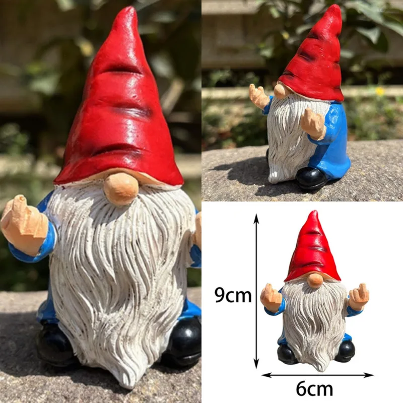 

Funny 3D Middle Finger Gnome Statue Resin Garden Ornament Outdoor Lawn Yard Decoration Home Garden Landscape Figurine Gifts New