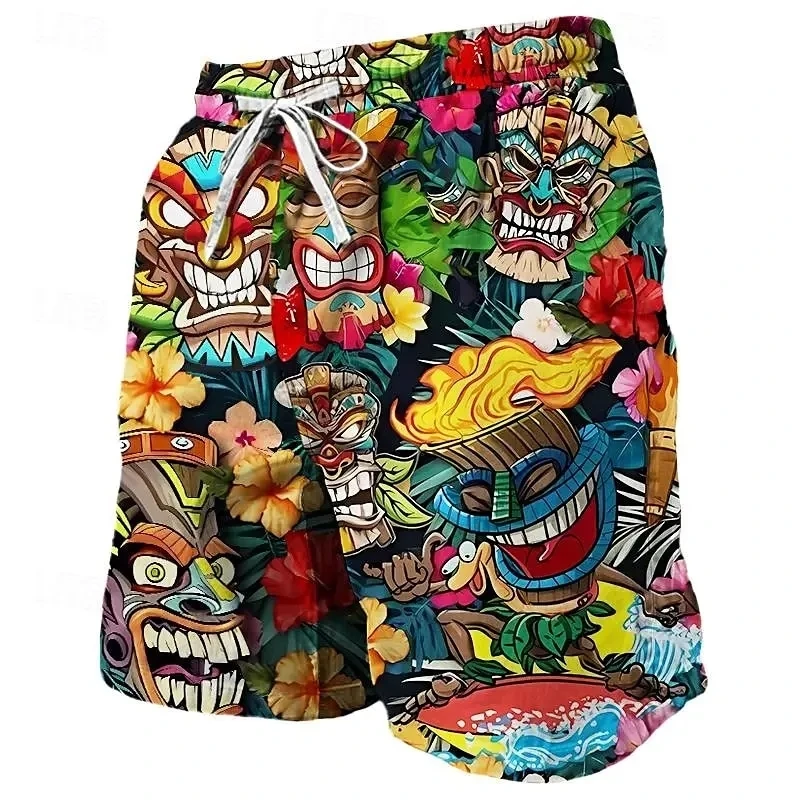 Summer Basketball Men\'s Floral Beach Cute Board Man Swimsuit Rainbow Shorts Pants Dry Sports Swim Wear Hawaii Big Size Swimwear