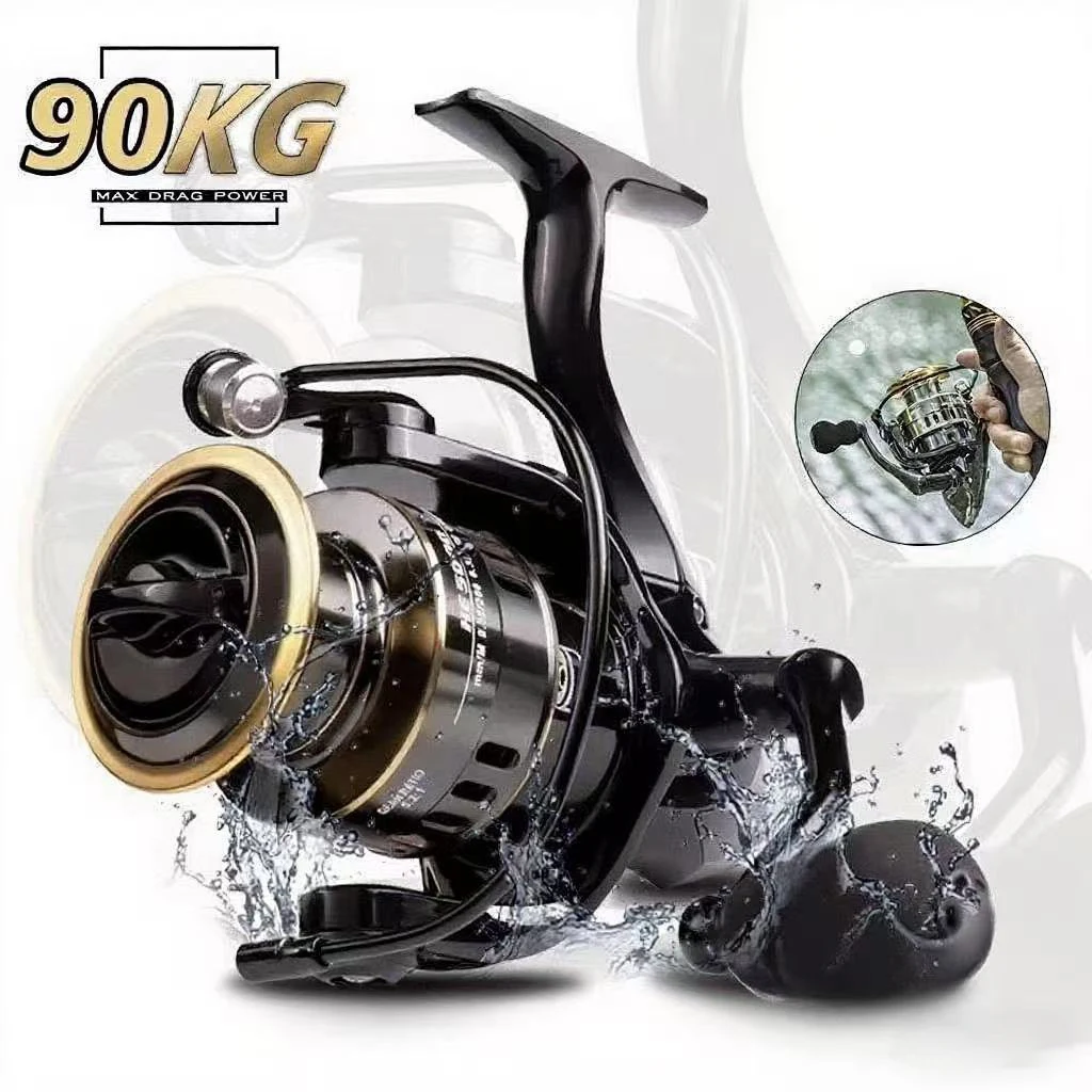 Molinete de Pesca Profissional HD1000-7000: Material Metal EVA, Resistente à Corrosão, Ideal para Pesca em Água Salgada