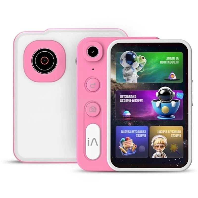 B29C-Portable Kids Camera 2.4G AI Learning Machine Children Explore Intelligent Educational Camera Pink