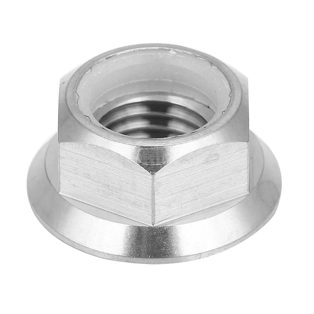

1pc M5 M6 M8 M10 M14 Titanium Alloy Flange Lock Nut for Bicycle Motorcycle (M14X1.25)