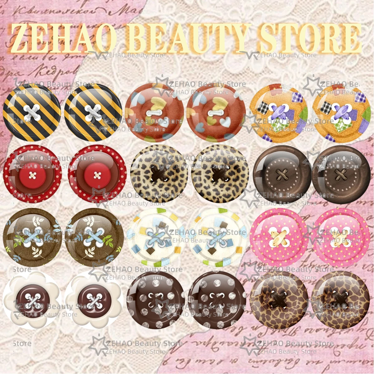 12Pcs Eye Select Size 10MM-40MM Glass Cabochon Vintage Button Collection Eye DIY Blyth Doll Accessories JD029