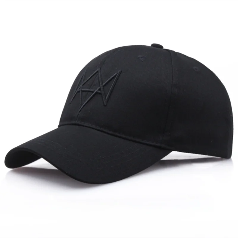 Game Watch Dogs Baseball Cap Cosplay 3D Bone Embroidery Adjustable Cotton Sun Hat Unisex Outdoor Sports Costume Prop Accessories