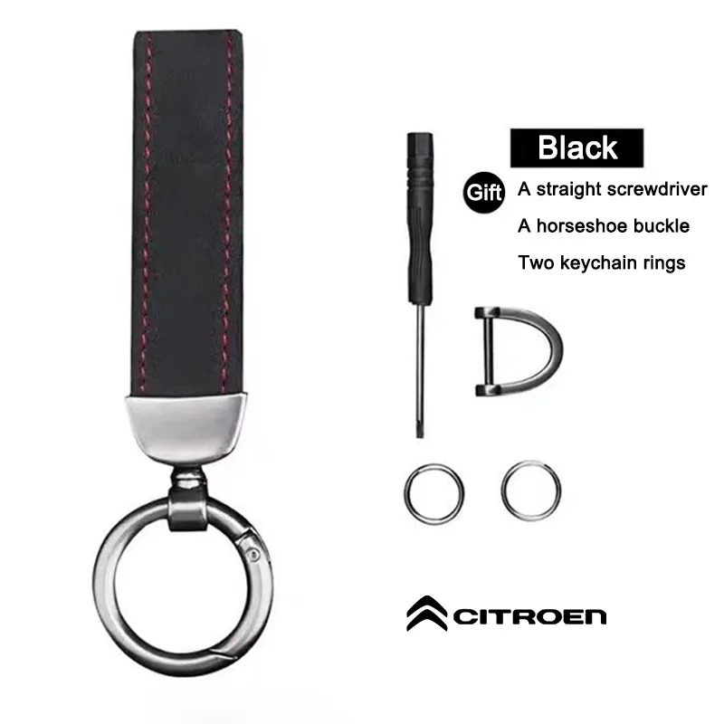 الجلد المدبوغ سيارة شارة المفاتيح كيرينغ مفتاح سلسلة قلادة لسيتروين C1 C2 C3 C4 C5 C6 C8 C4L DS3 DS4 DS5 LS DS6 جراند بيكاسو