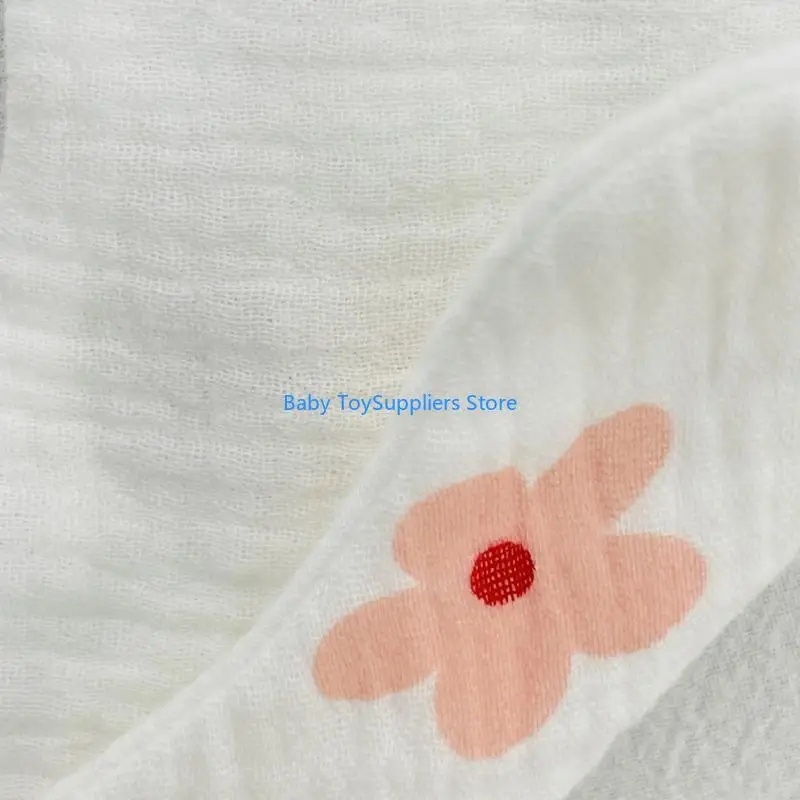 

R1WF Infant Drooling Bib Baby Breathable Cotton Bib Teething Bibs Flower Saliva Towel