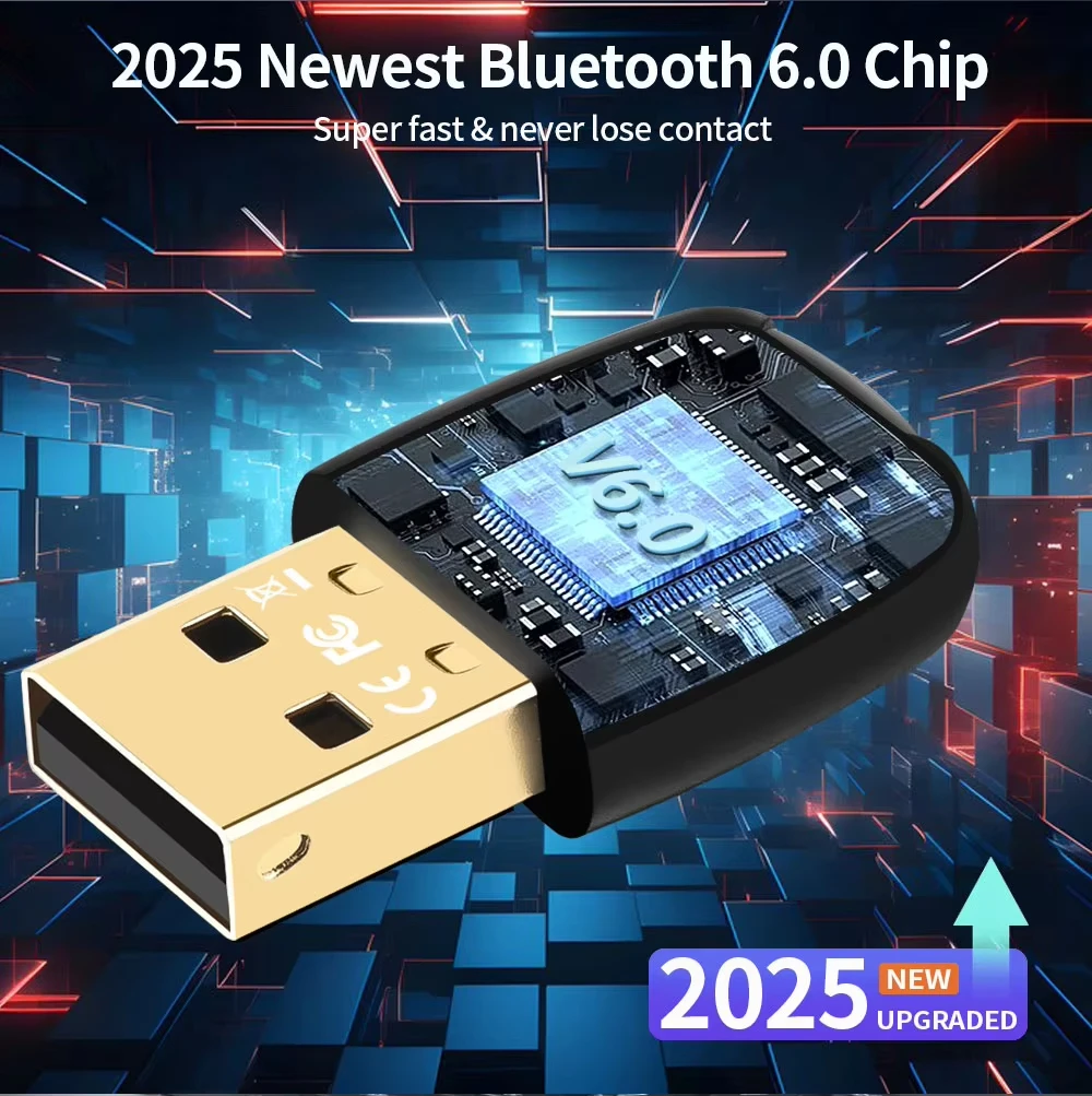 อะแดปเตอร์ดองเกิล USB บลูทูธ 6.0 บลูทูธ 5.4 ตัวส่งสัญญาณไร้สาย ตัวรับสัญญาณสำหรับพีซี วินโดวส์ 11/10/8.1 สำหรับคีย์บอร์ด/เมาส์/หูฟัง