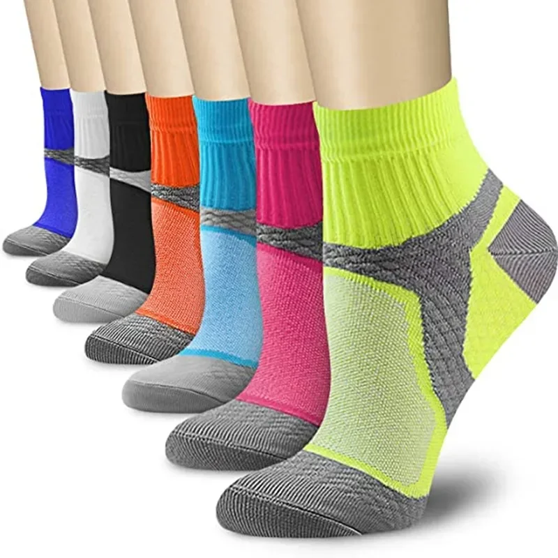 Chaussettes de sport professionnelles pour hommes et femmes, pour marathon et fitness, épaisses et amorties, courtes, basses, type bateau, socquettes