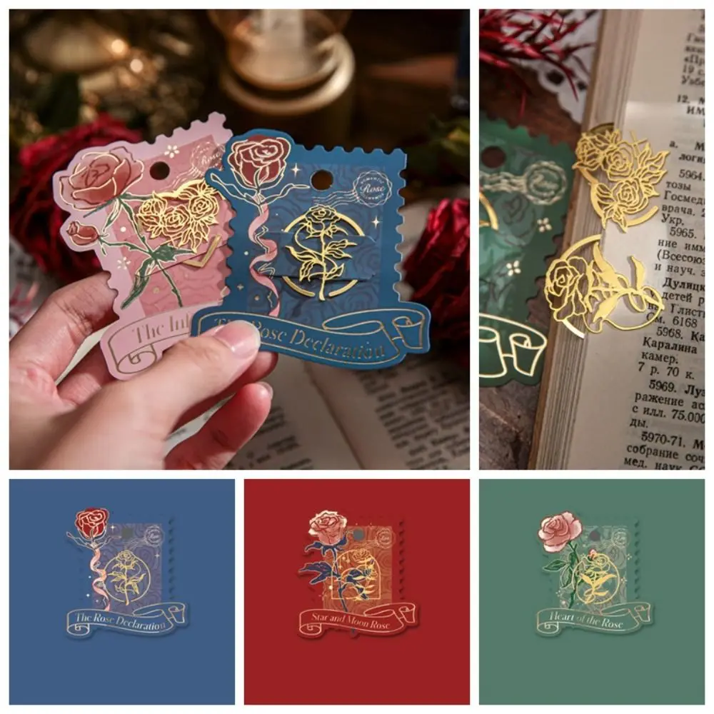 Hand Account Metal Hollow Rose Bookmarks 4 Styles Scrapbooking Good-looking Reading Book Mark Reading Marker School