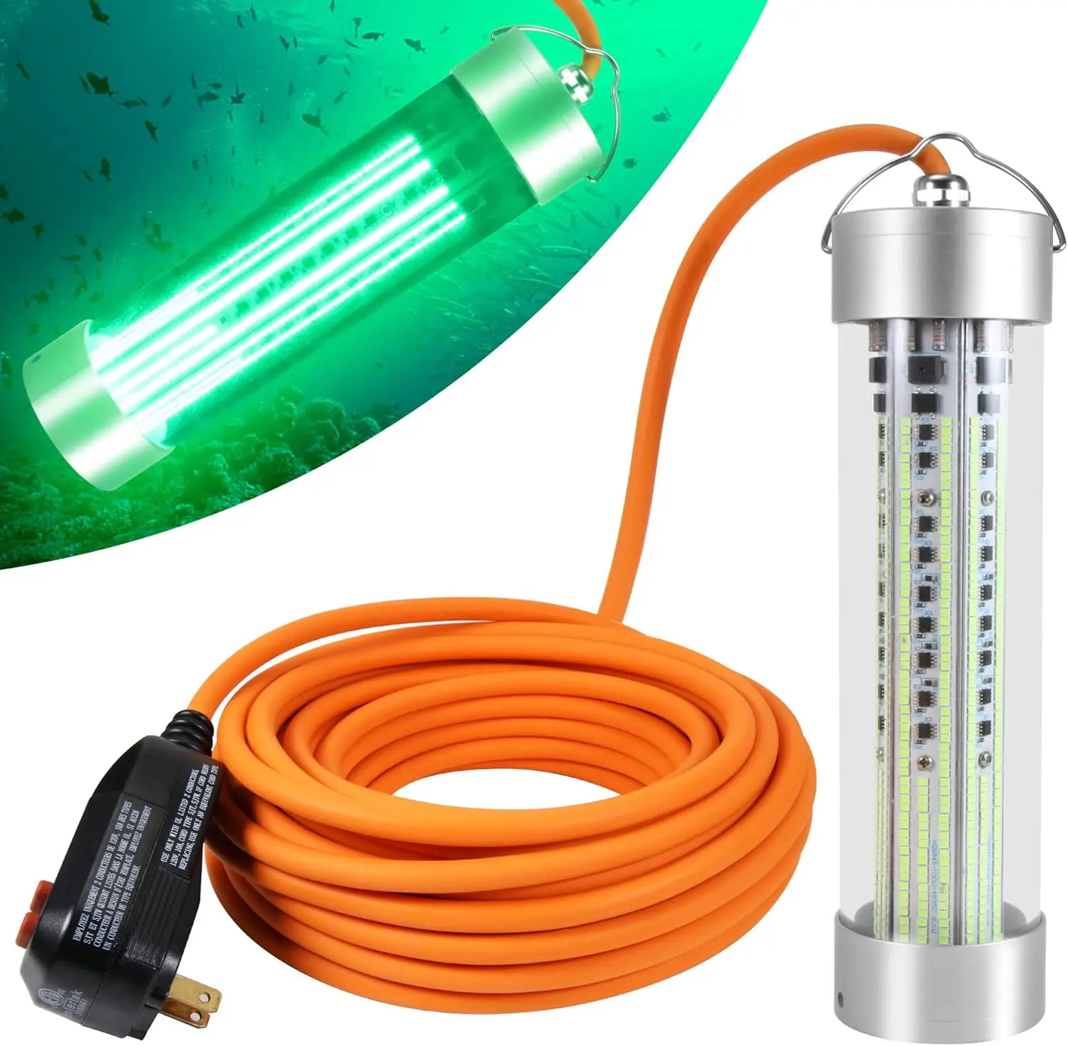 Underwater Fishing Light, 10000~80000lm 100W / 300W / 400W / 800W, 12V / 110V / 220V Green Night Fishing Attractor IP