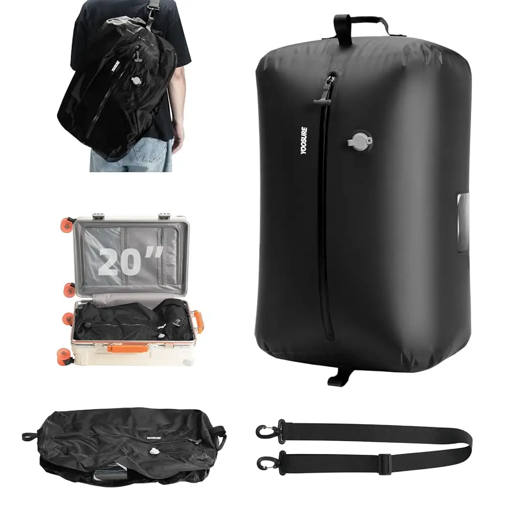 

Free Shipping50L Extra-Large Waterproof Vacuum Travel Bag with Detachable Crossbody Strap - 70D Anti-Rip Nylon Space Saver for